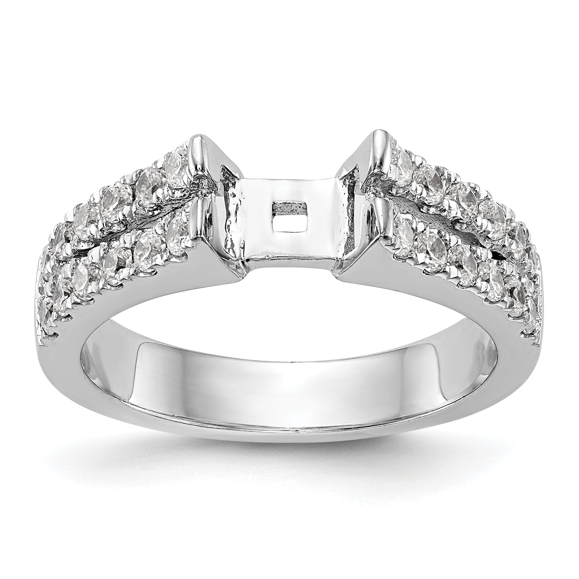 14K Weißgold Diamant-Verlobungsring mit Krappenfassung