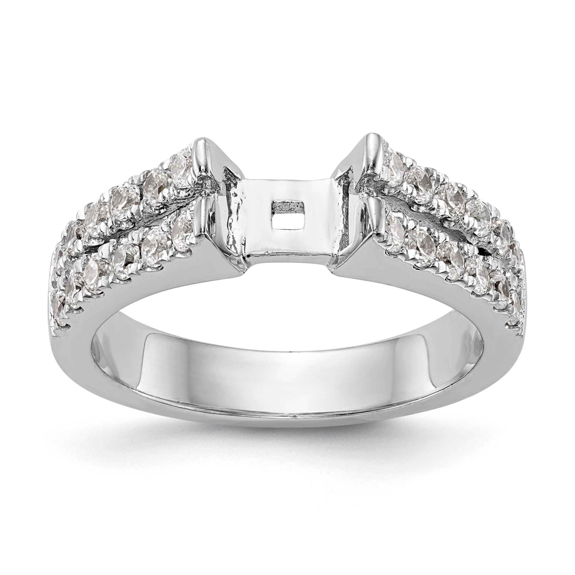 14K Weißgold Diamant-Verlobungsring mit Krappenfassung