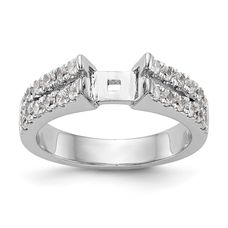 14K Weißgold Diamant-Verlobungsring mit Krappenfassung