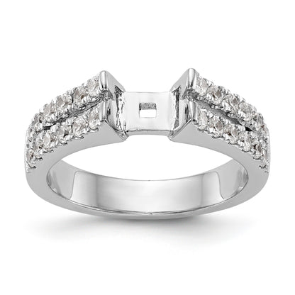 585 Weißgold Diamant-Verlobungsring mit Krappenfassung