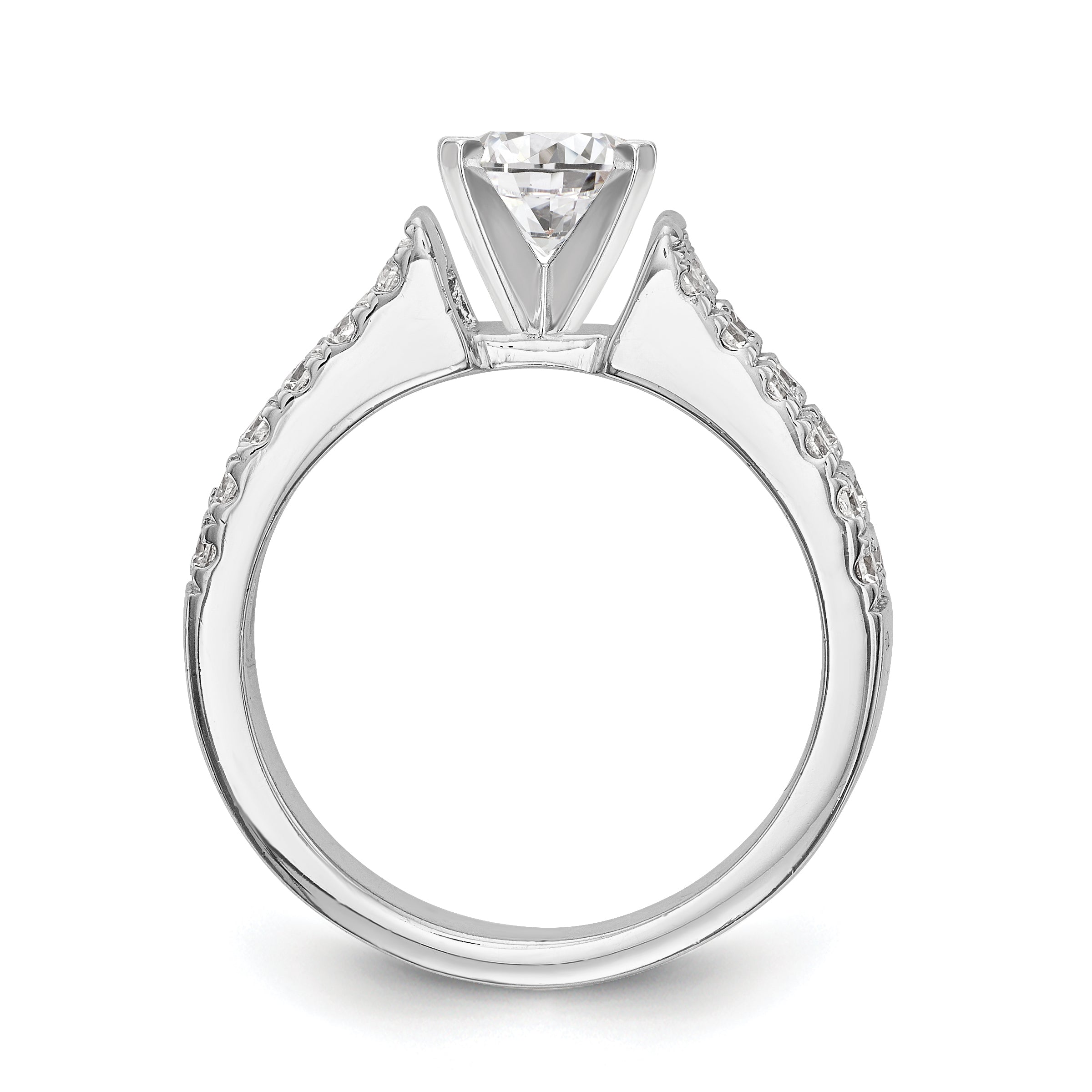 14K Weißgold Diamant-Verlobungsring mit Krappenfassung