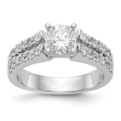 14K Weißgold Diamant-Verlobungsring mit Krappenfassung