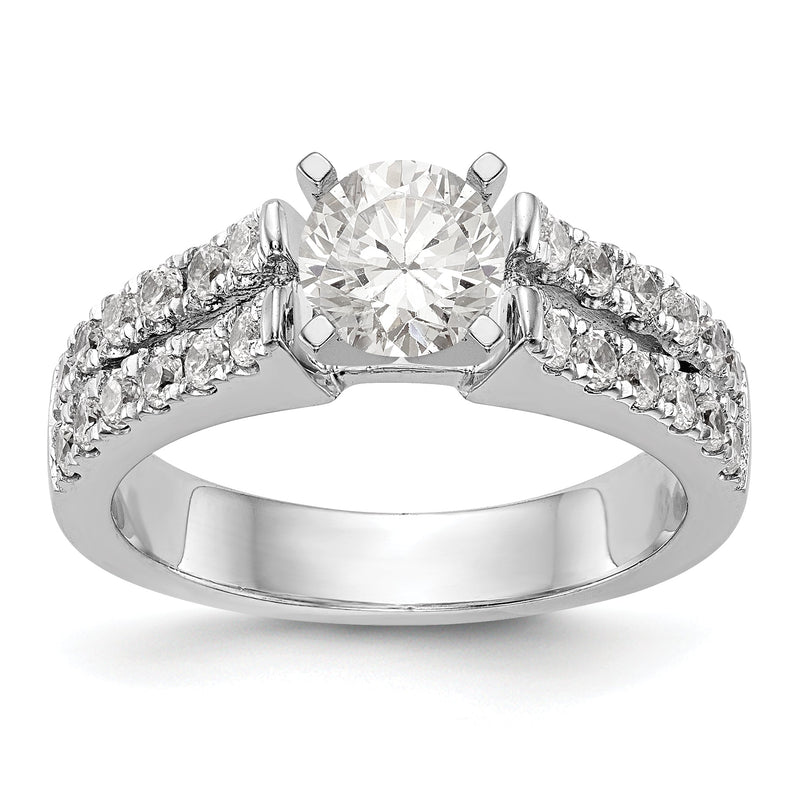 14K Weißgold Diamant-Verlobungsring mit Krappenfassung