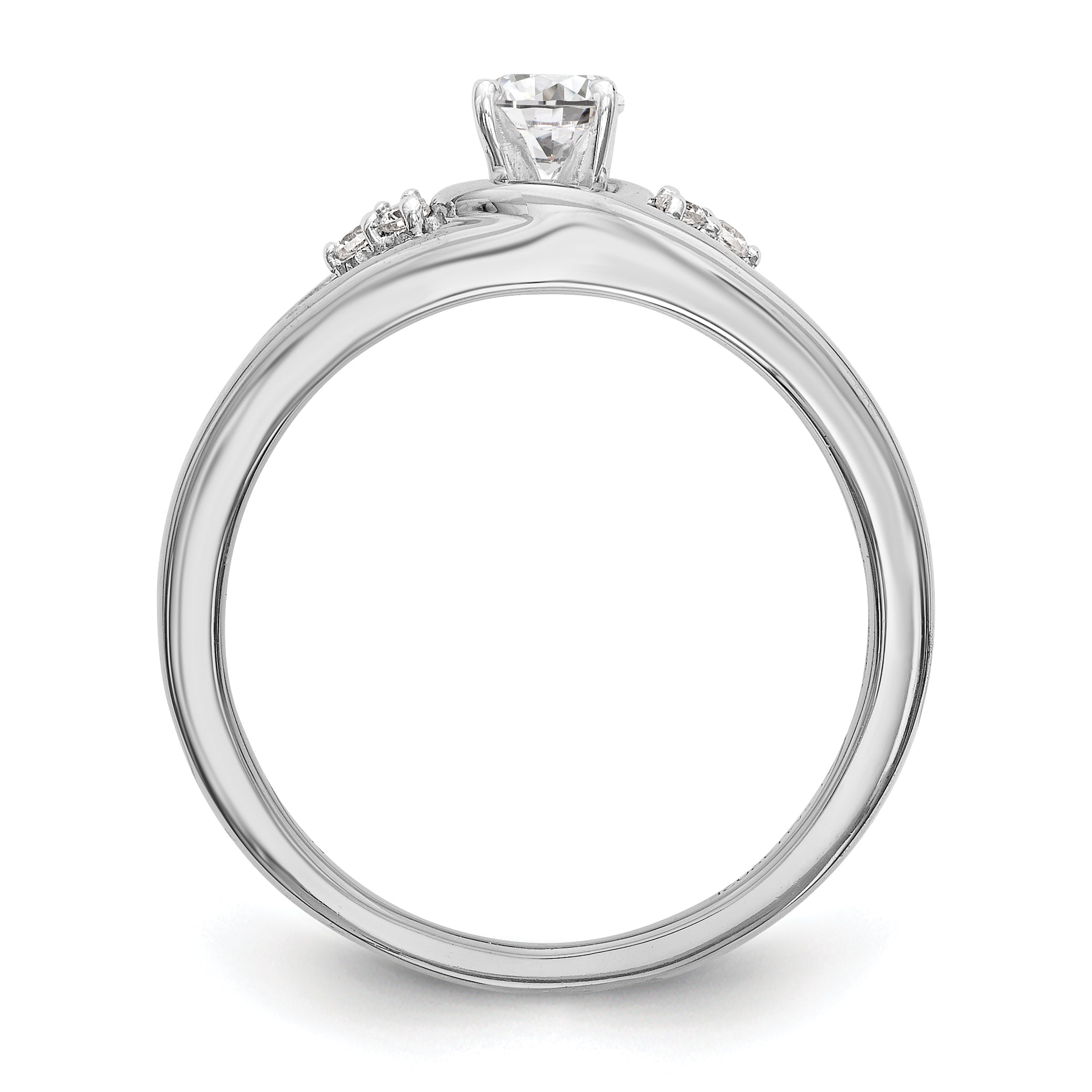 Verlobungsring aus 14K Weißgold mit simulierten Diamanten