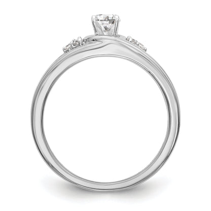 Verlobungsring aus 14K Weißgold mit simulierten Diamanten
