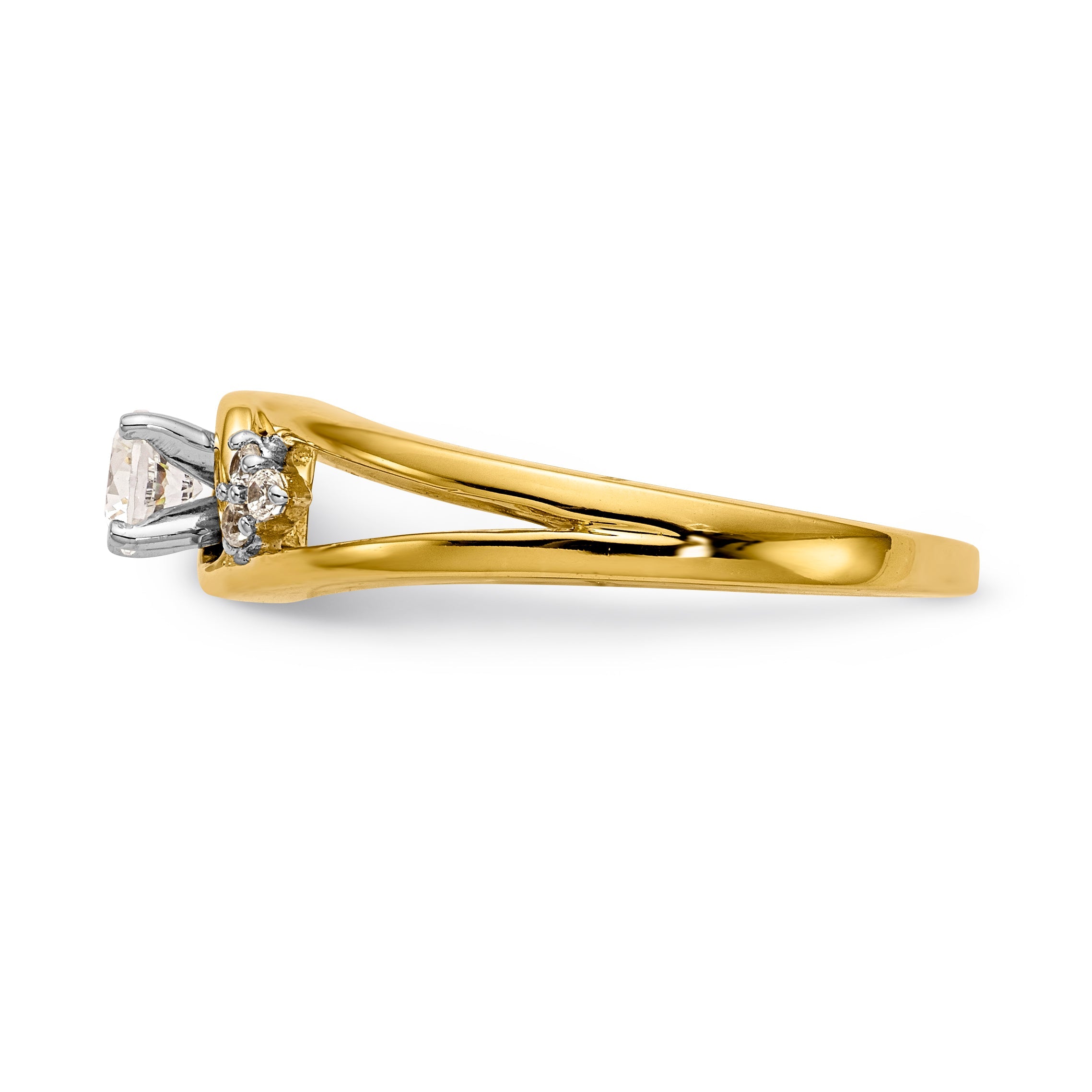 Verlobungsring aus 14K Weißgold mit simulierten Diamanten