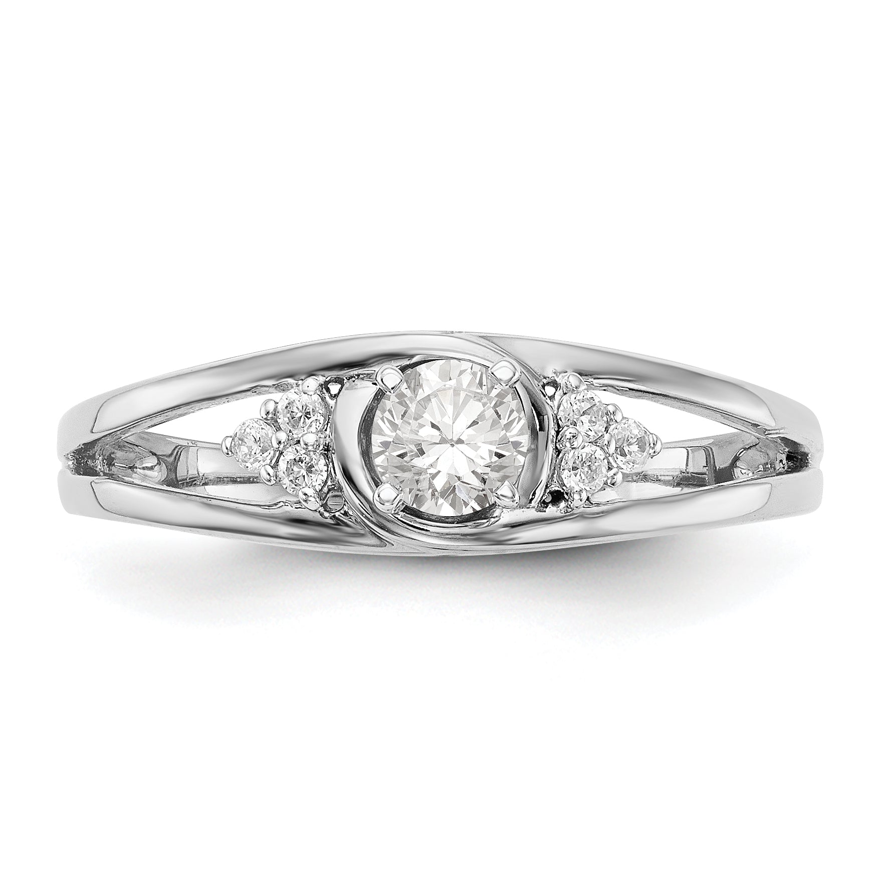Verlobungsring aus 14K Weißgold mit simulierten Diamanten