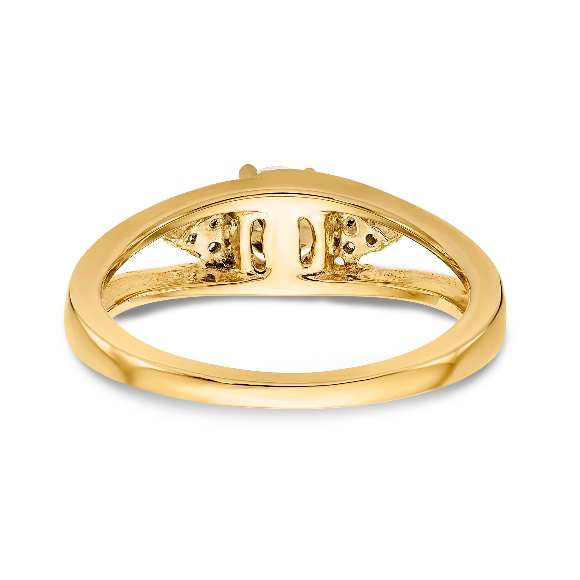 Verlobungsring aus 14K Weißgold mit simulierten Diamanten