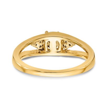 Verlobungsring aus 14K Weißgold mit simulierten Diamanten