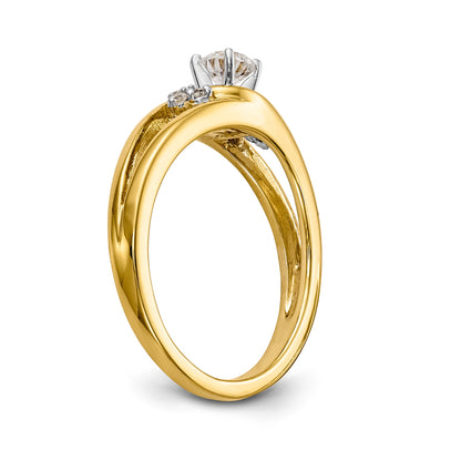 Verlobungsring aus 14K Weißgold mit simulierten Diamanten