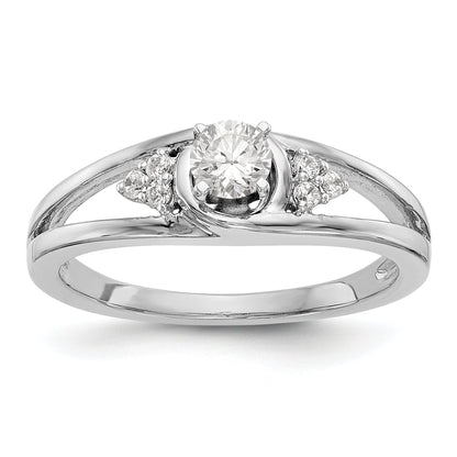 Verlobungsring aus 14K Weißgold mit simulierten Diamanten