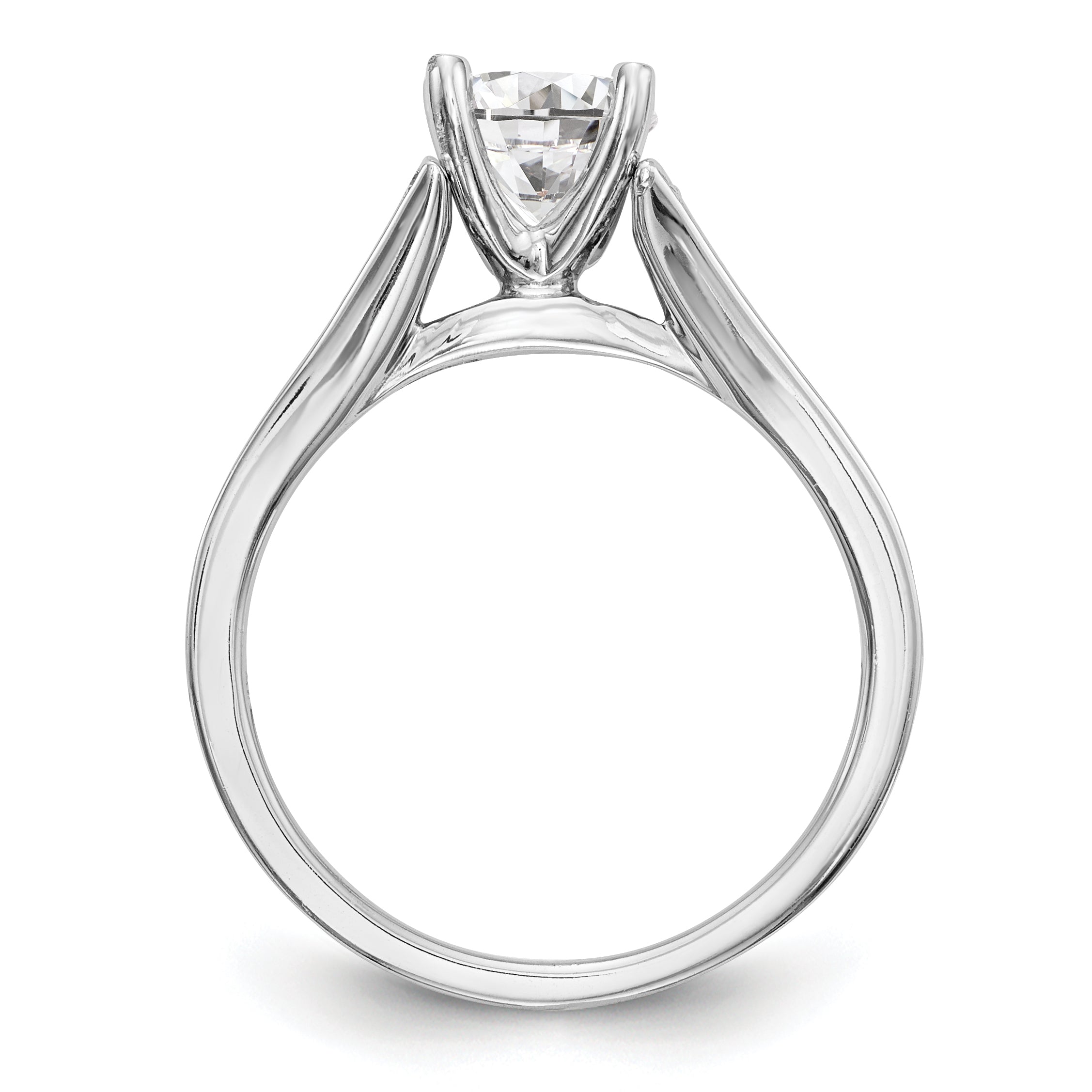 14K Weißgold Diamant-Verlobungsring mit Krappenfassung