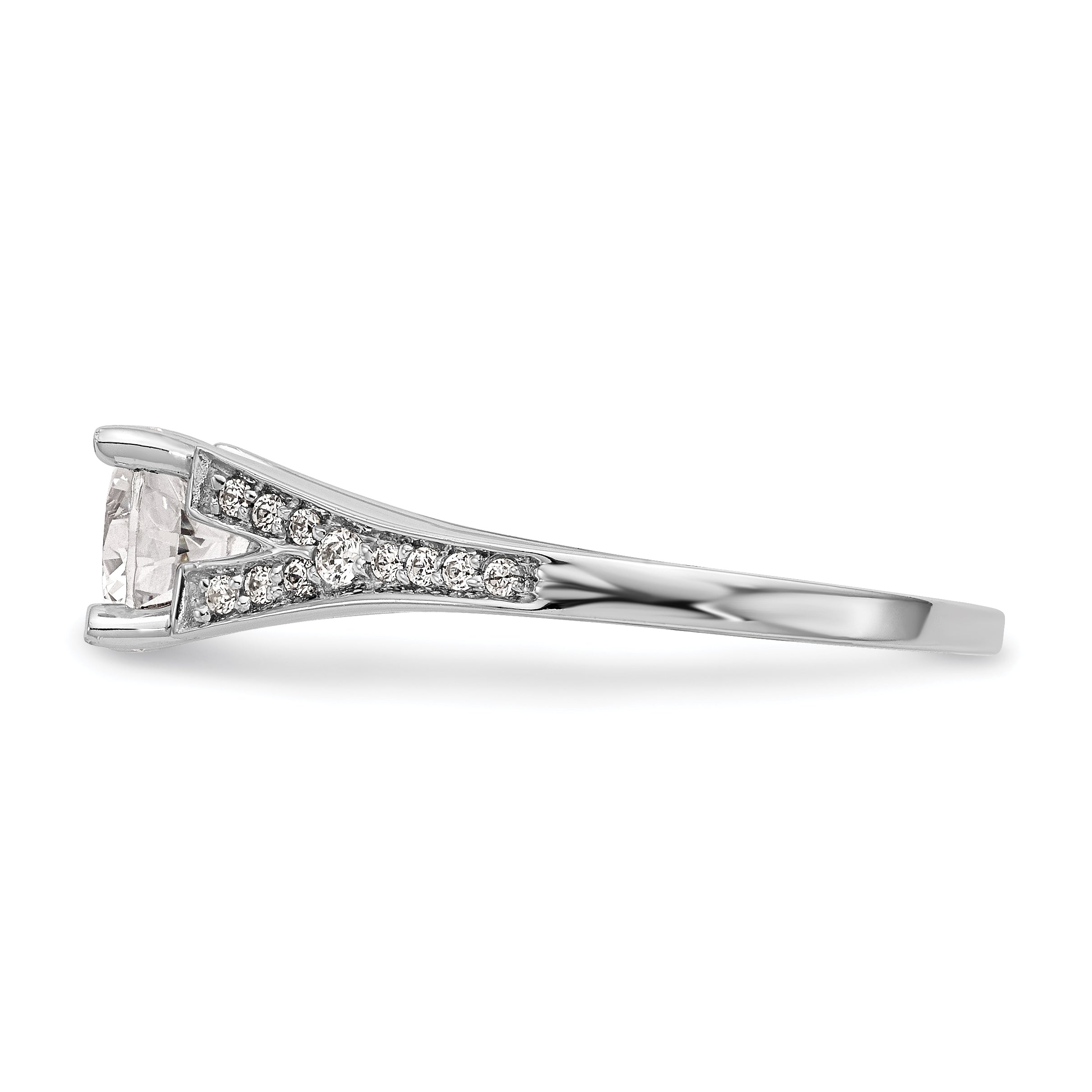 14K Weißgold Diamant-Verlobungsring mit Krappenfassung