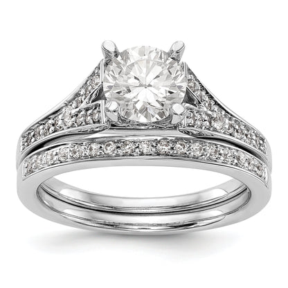 14K Weißgold Diamant-Verlobungsring mit Krappenfassung