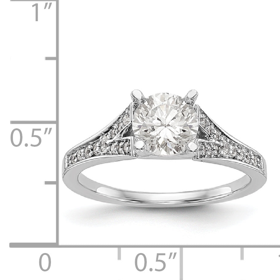 14K Weißgold Diamant-Verlobungsring mit Krappenfassung