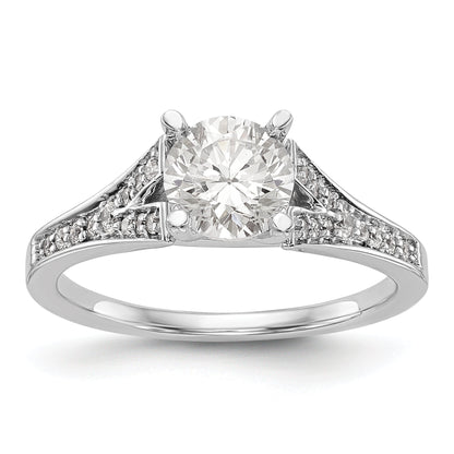 14K Weißgold Diamant-Verlobungsring mit Krappenfassung
