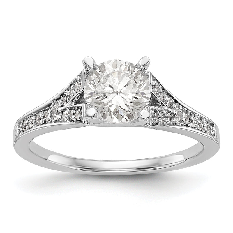 14K Weißgold Diamant-Verlobungsring mit Krappenfassung