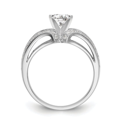 14K Weißgold Diamant-Verlobungsring mit Krappenfassung