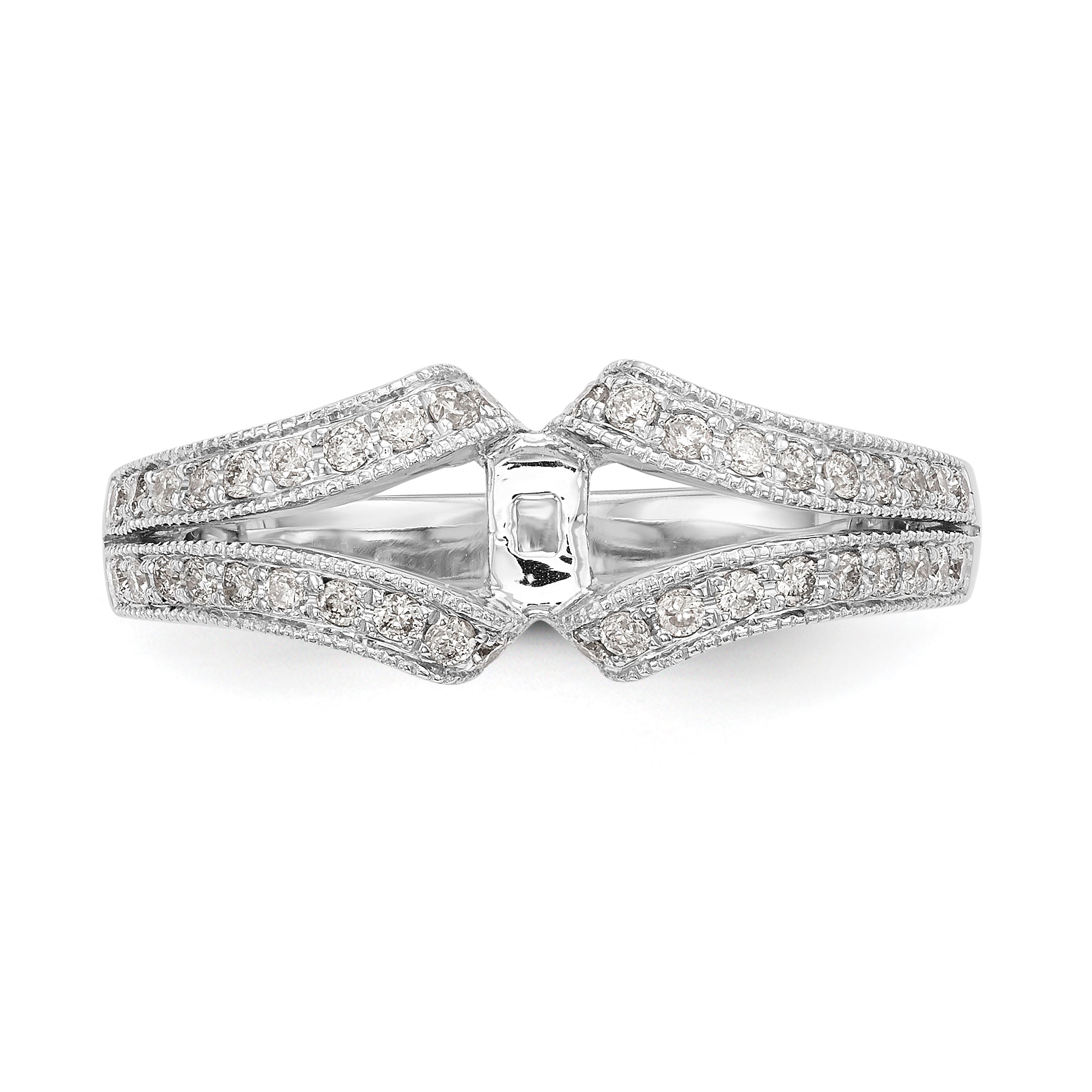 14K Weißgold Diamant-Verlobungsring mit Krappenfassung
