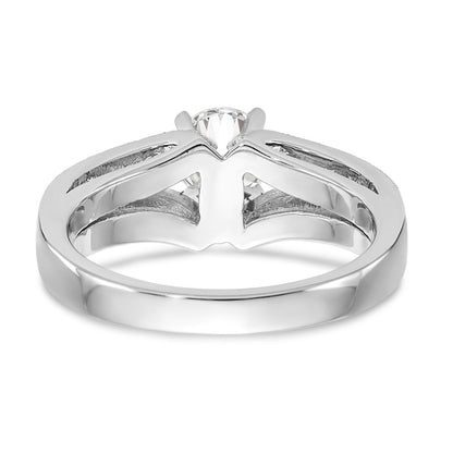 14K Weißgold Diamant-Verlobungsring mit Krappenfassung