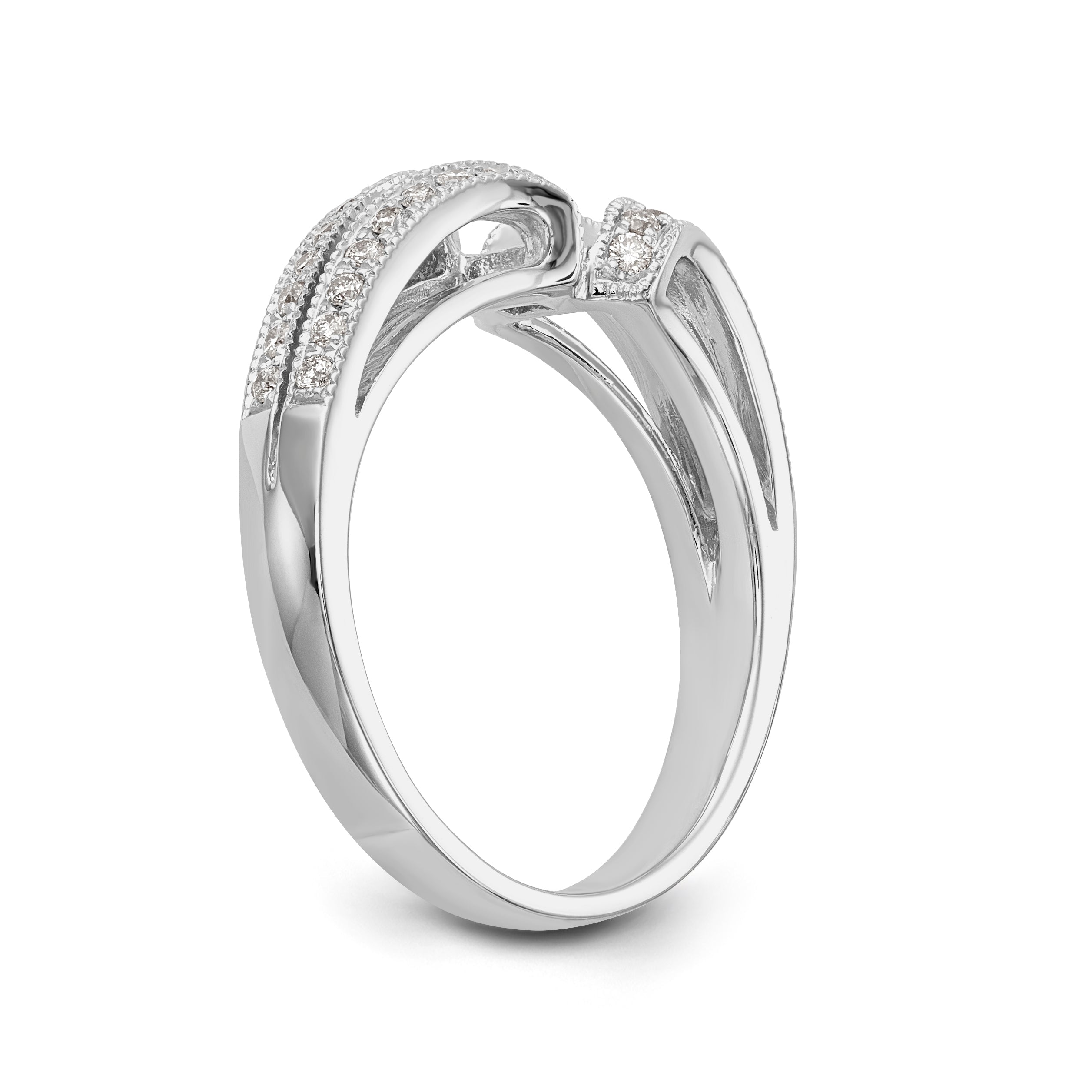 14K Weißgold Diamant-Verlobungsring mit Krappenfassung