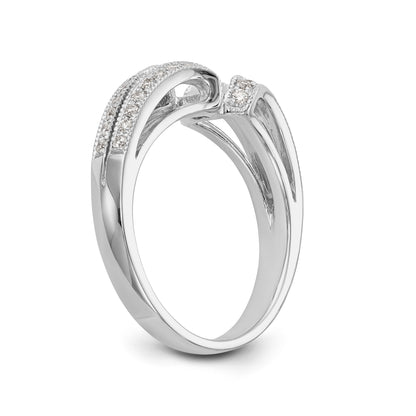 14K Weißgold Diamant-Verlobungsring mit Krappenfassung