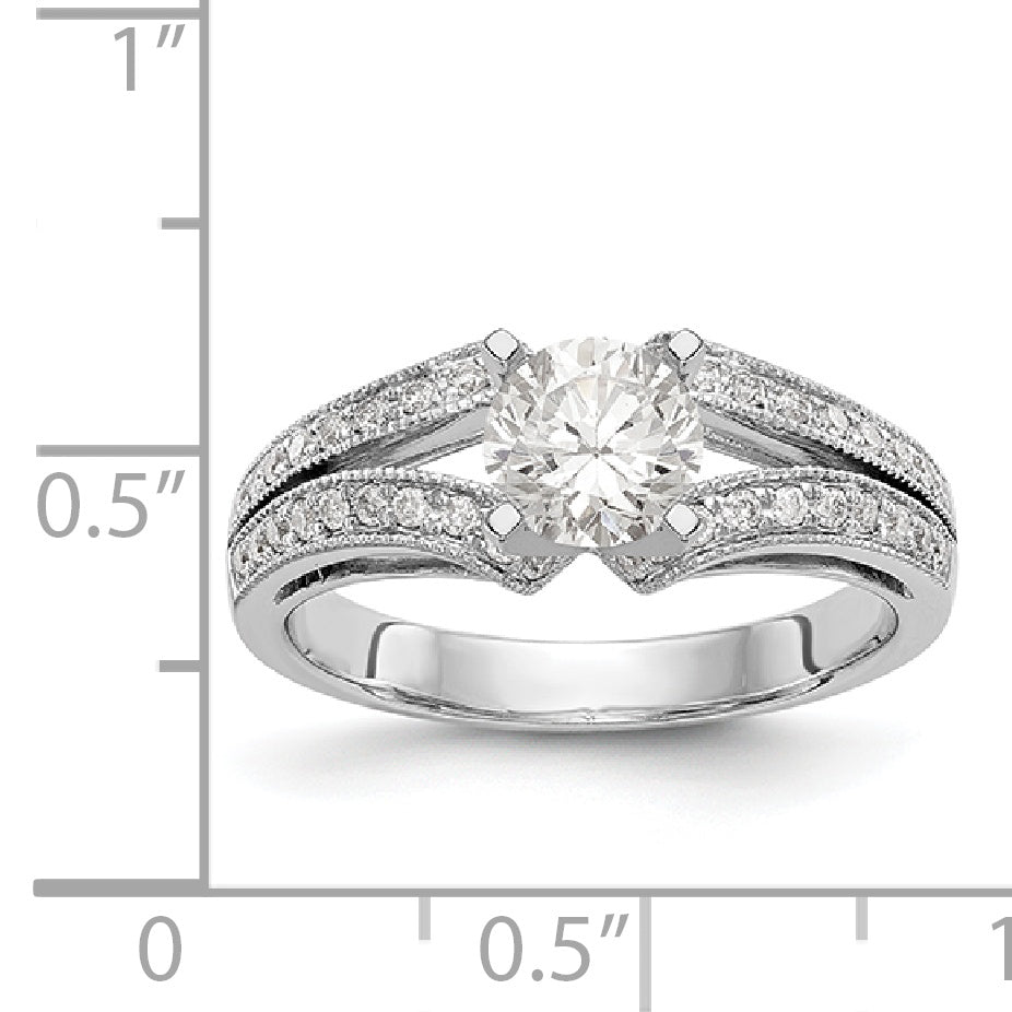 14K Weißgold Diamant-Verlobungsring mit Krappenfassung