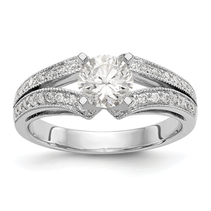 14K Weißgold Diamant-Verlobungsring mit Krappenfassung