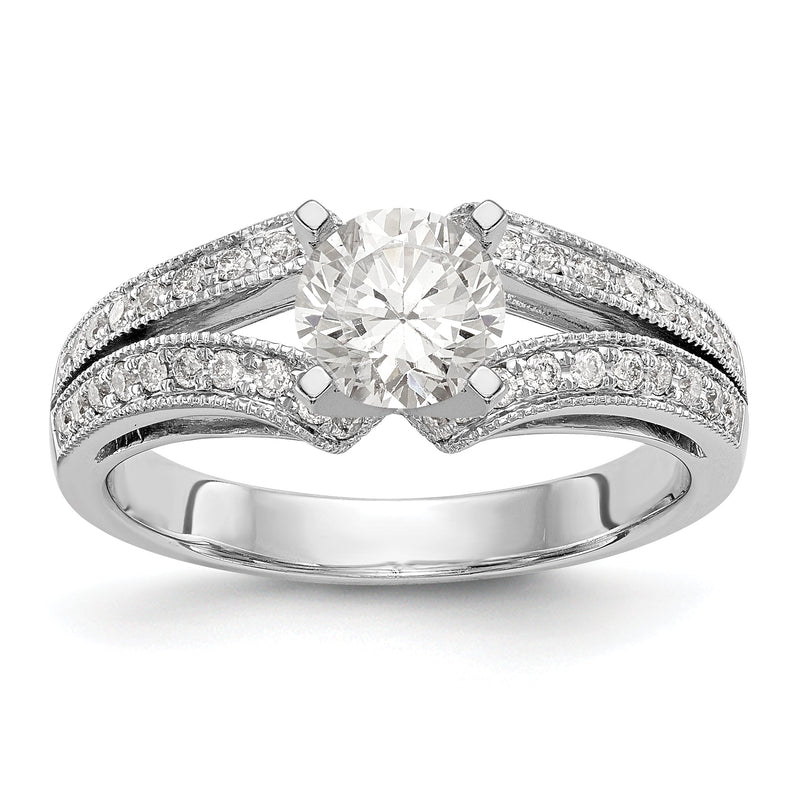 14K Weißgold Diamant-Verlobungsring mit Krappenfassung