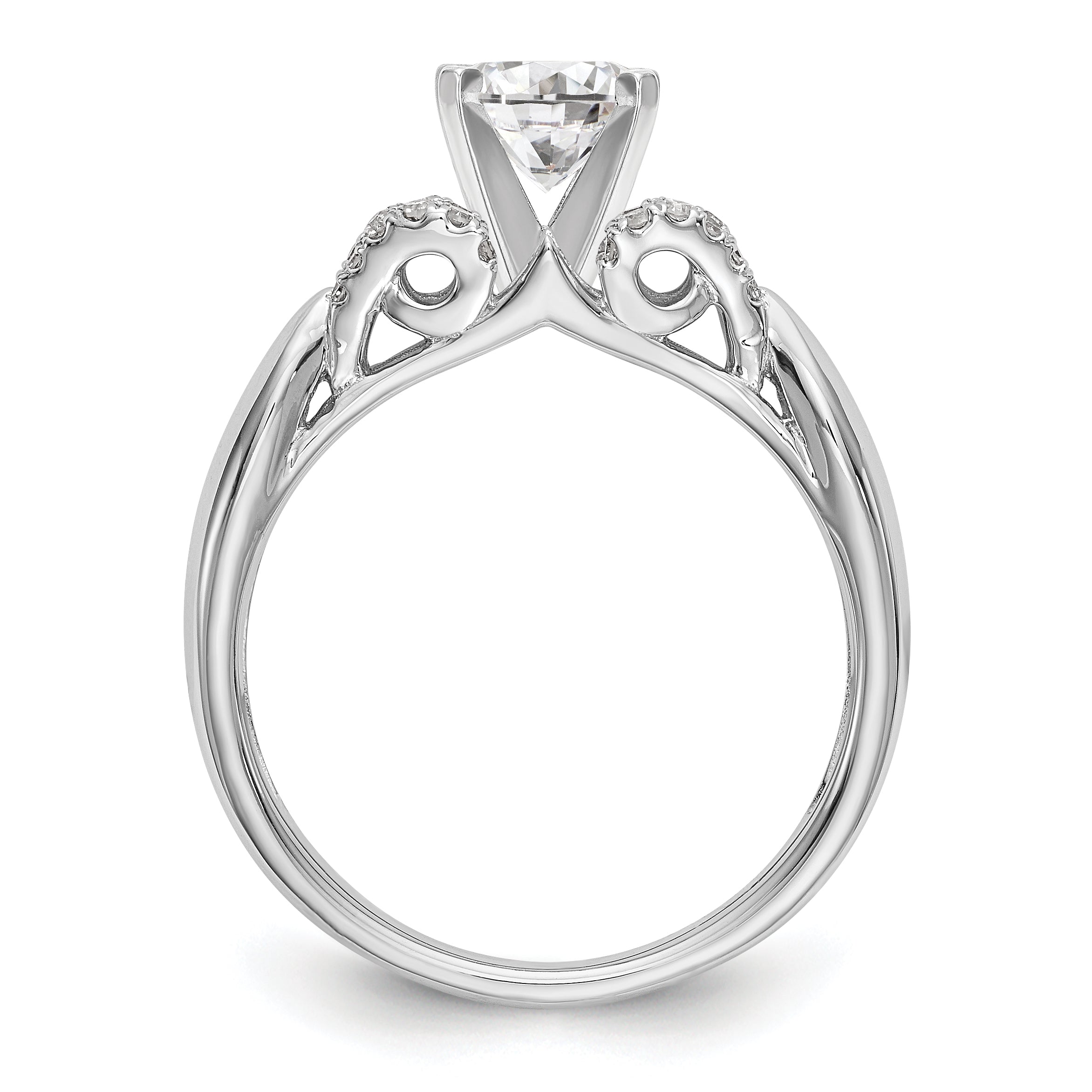14K Weißgold Diamant-Verlobungsring mit Krappenfassung