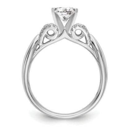 14K Weißgold Diamant-Verlobungsring mit Krappenfassung