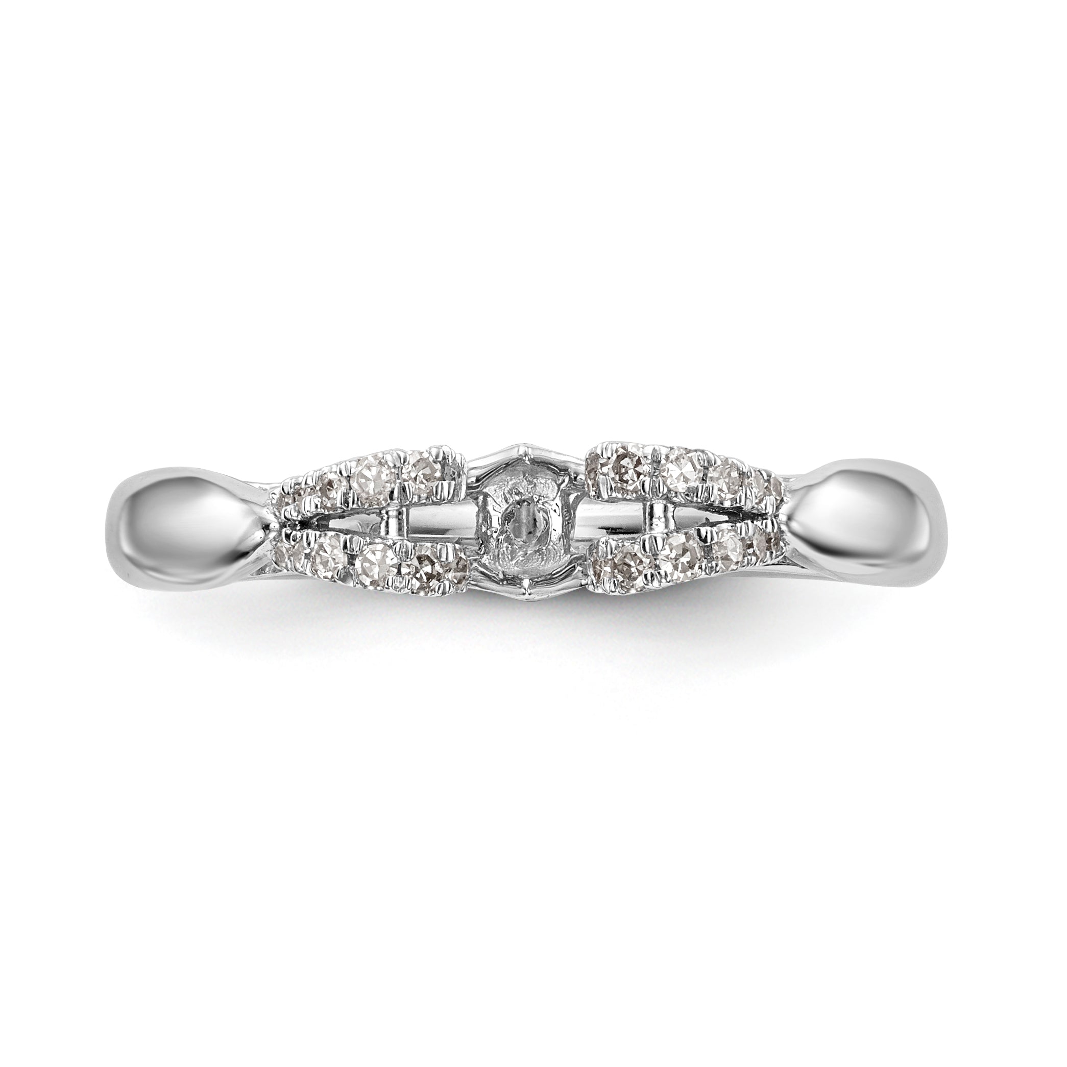 14K Weißgold Diamant-Verlobungsring mit Krappenfassung
