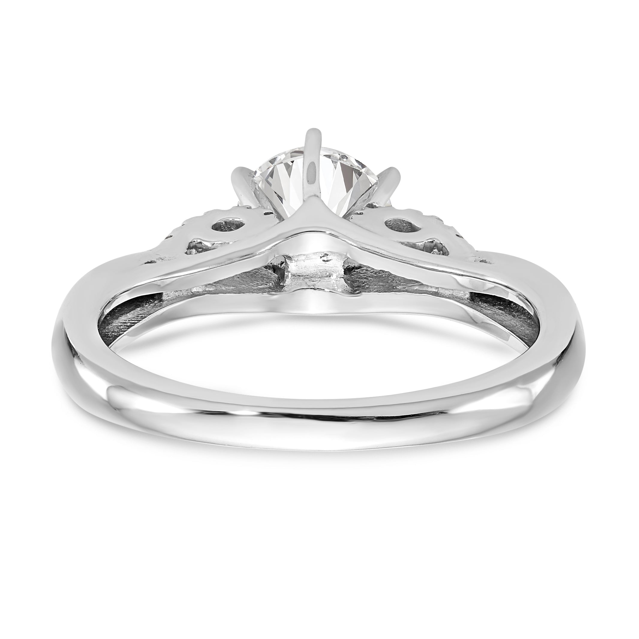 14K Weißgold Diamant-Verlobungsring mit Krappenfassung