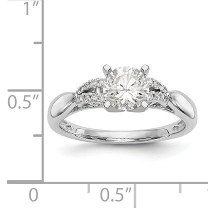 14K Weißgold Diamant-Verlobungsring mit Krappenfassung