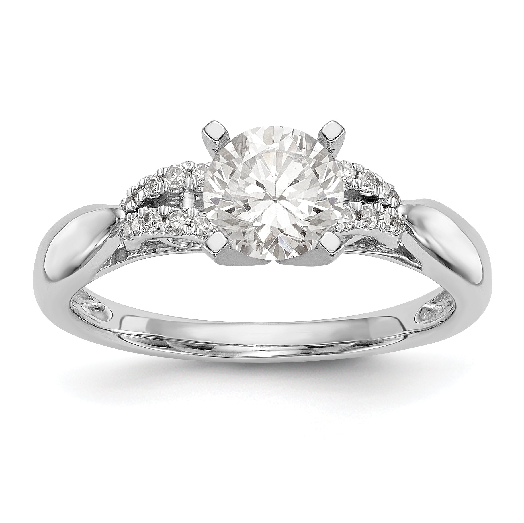 14K Weißgold Diamant-Verlobungsring mit Krappenfassung