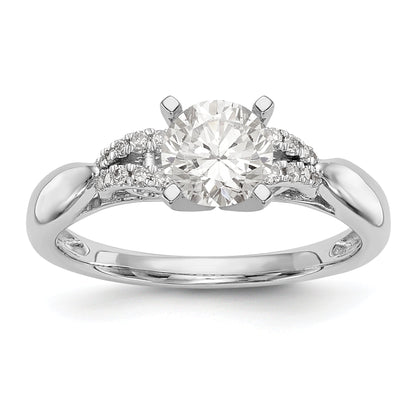 14K Weißgold Diamant-Verlobungsring mit Krappenfassung