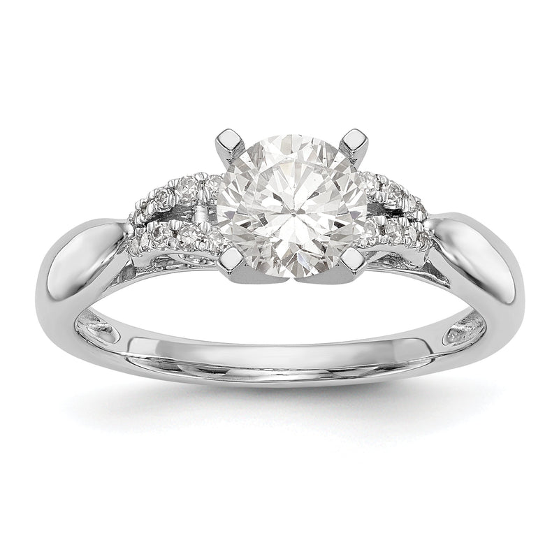 14K Weißgold Diamant-Verlobungsring mit Krappenfassung