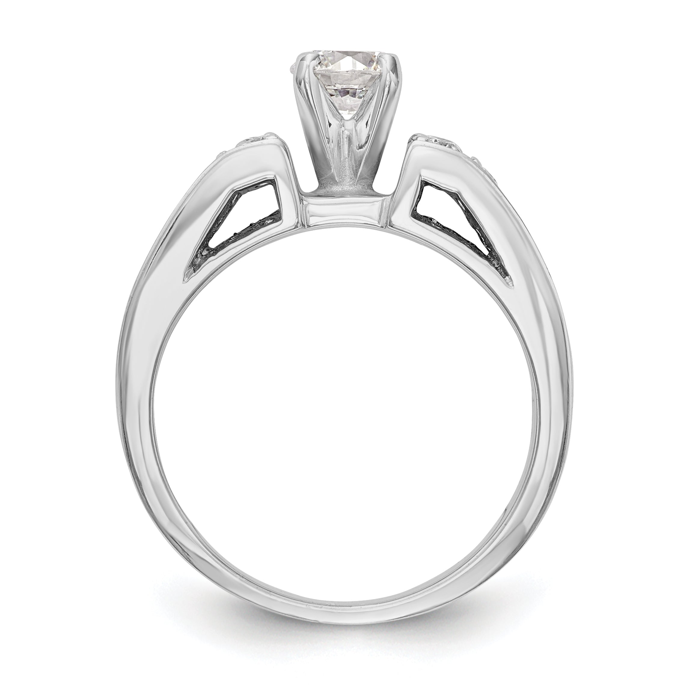 14K Weißgold Diamant-Verlobungsring mit Krappenfassung