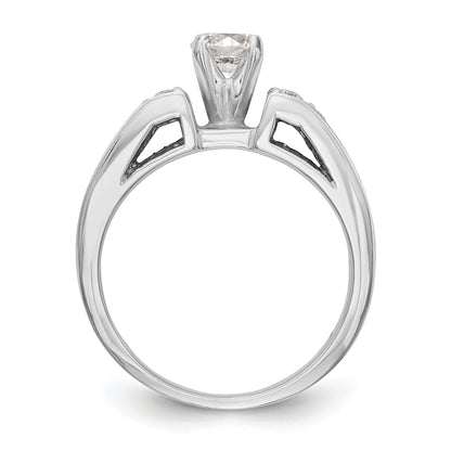 14K Weißgold Diamant-Verlobungsring mit Krappenfassung
