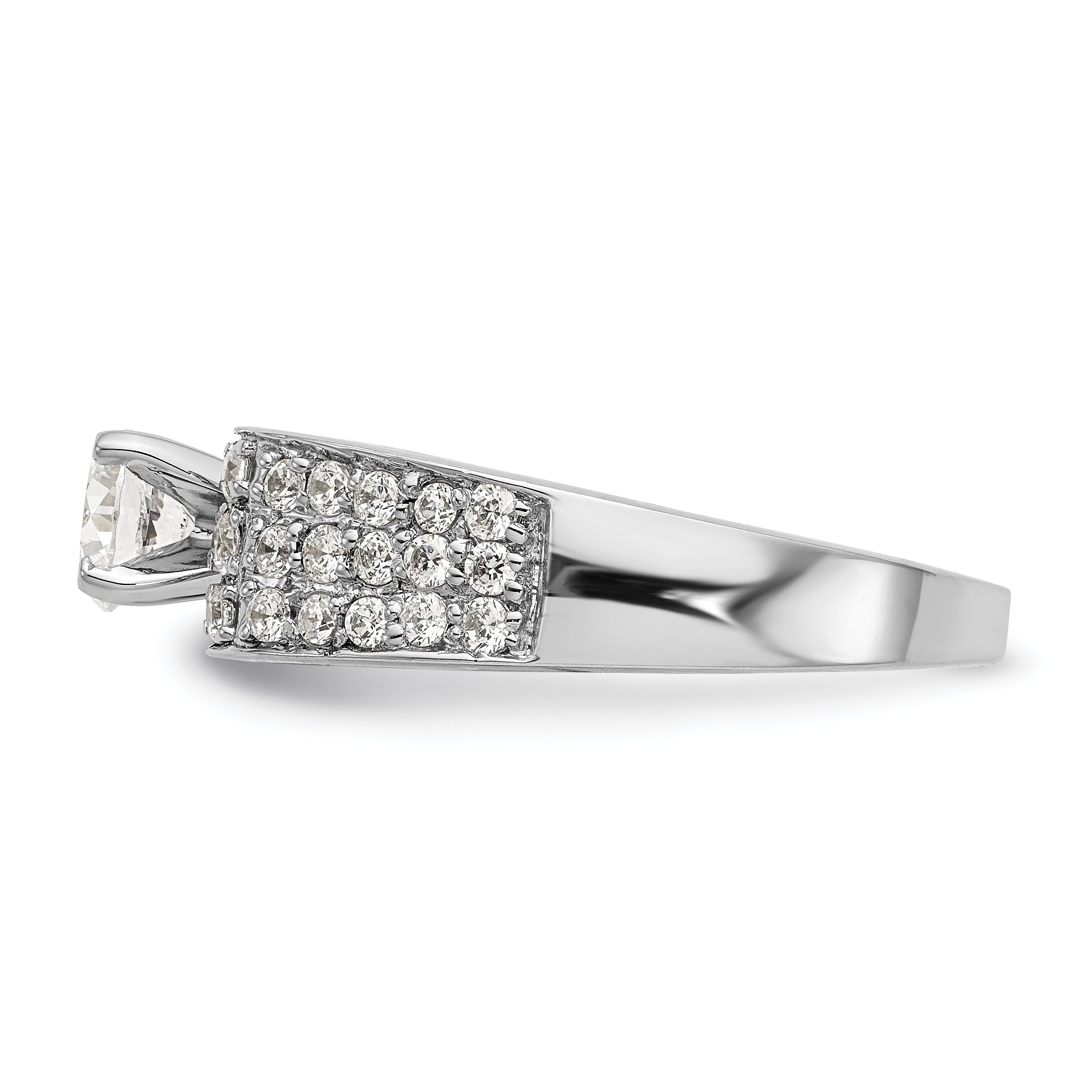 14K Weißgold Diamant-Verlobungsring mit Krappenfassung