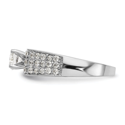 14K Weißgold Diamant-Verlobungsring mit Krappenfassung