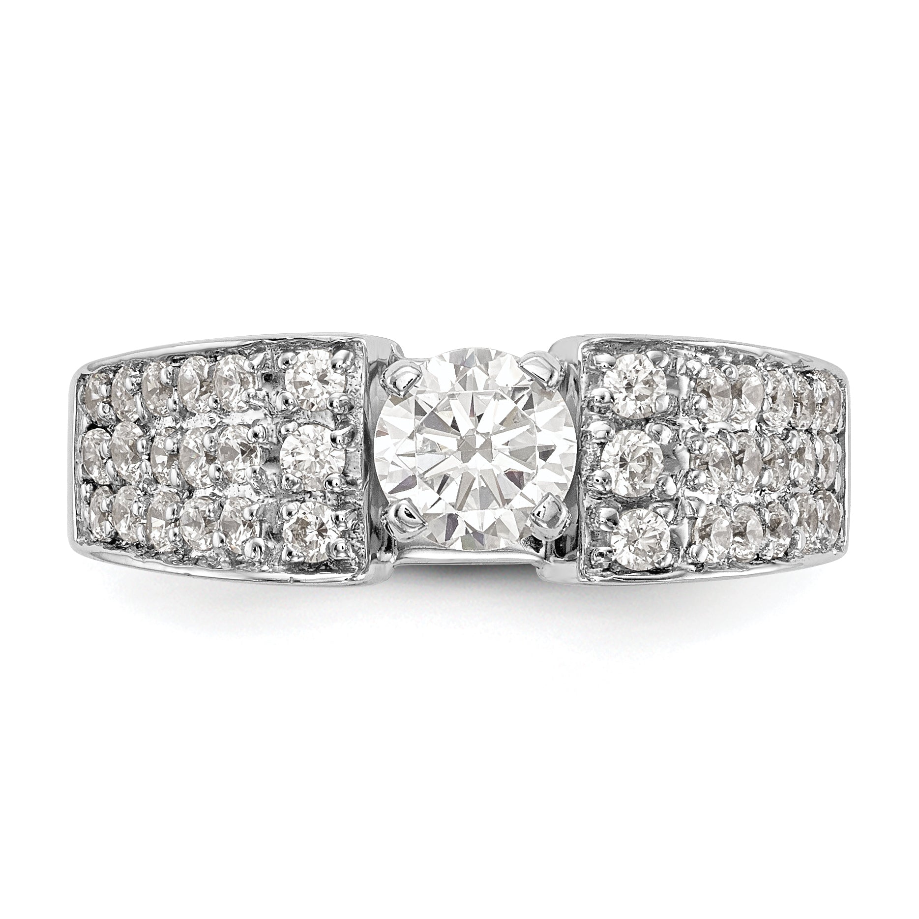 14K Weißgold Diamant-Verlobungsring mit Krappenfassung