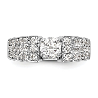 14K Weißgold Diamant-Verlobungsring mit Krappenfassung