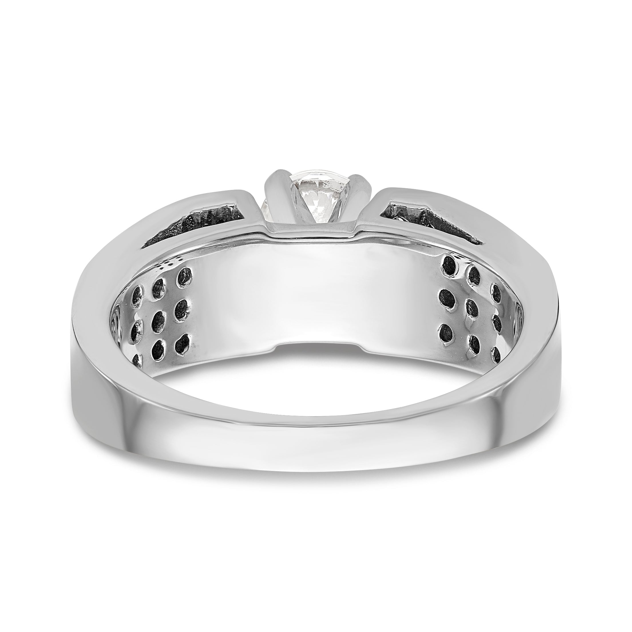 14K Weißgold Diamant-Verlobungsring mit Krappenfassung