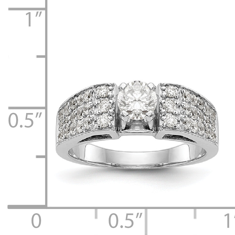 14K Weißgold Diamant-Verlobungsring mit Krappenfassung
