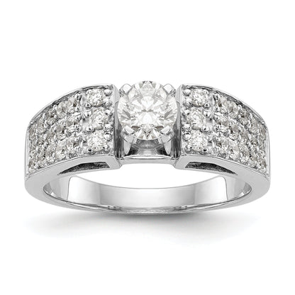 14K Weißgold Diamant-Verlobungsring mit Krappenfassung