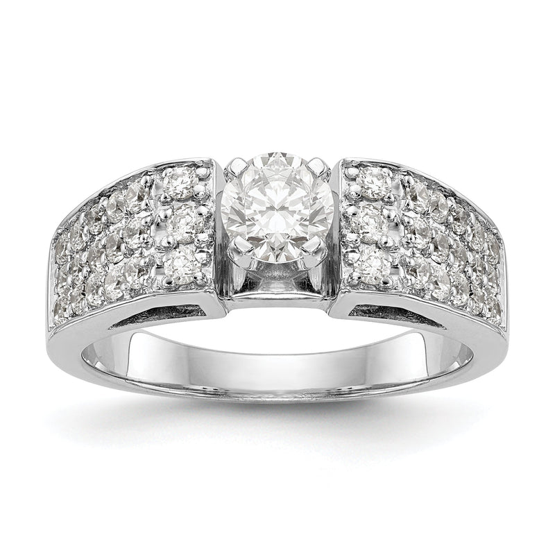 14K Weißgold Diamant-Verlobungsring mit Krappenfassung