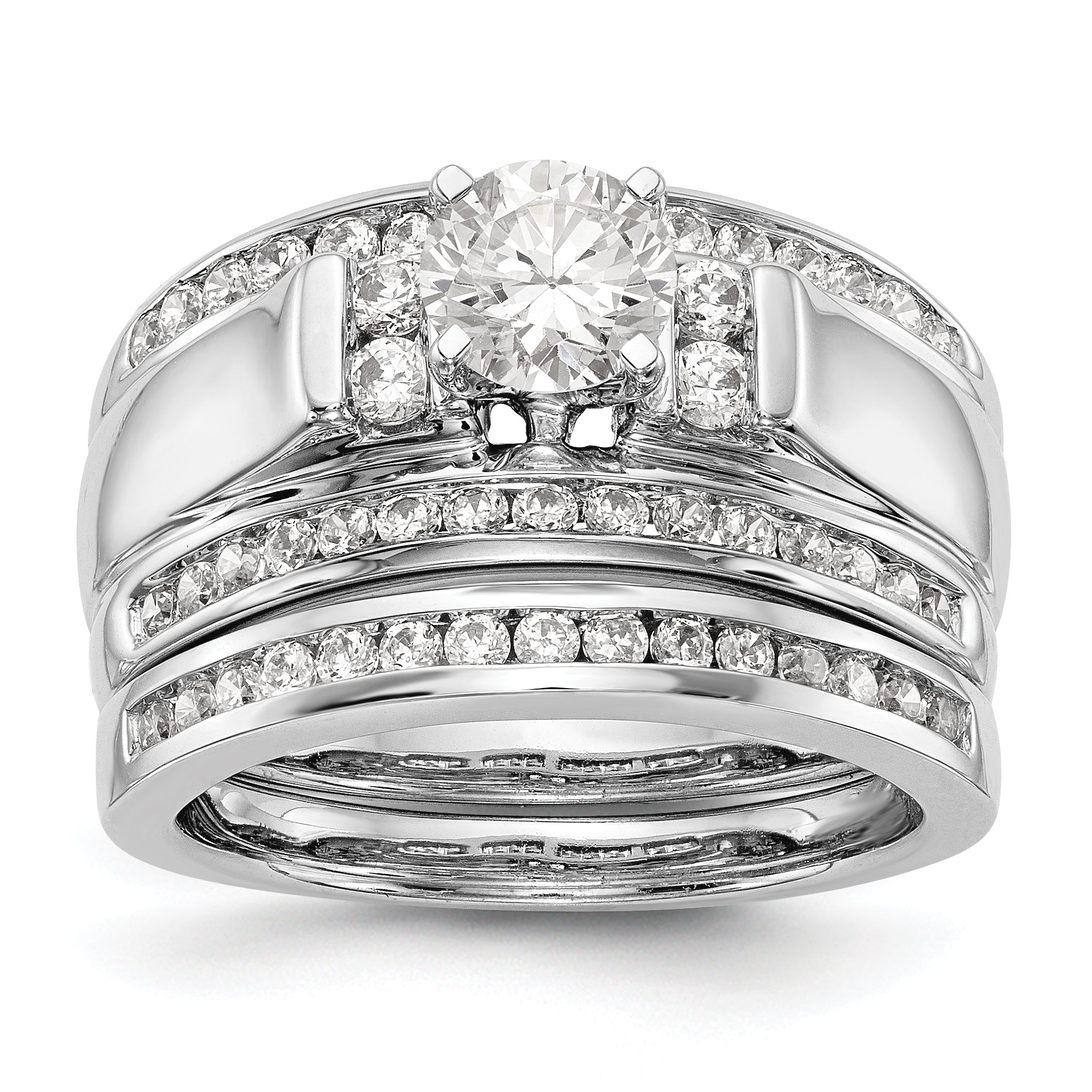 14K Weißgold Diamant-Verlobungsring mit Krappenfassung