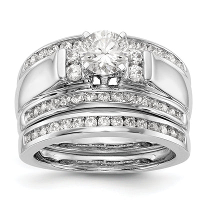 14K Weißgold Diamant-Verlobungsring mit Krappenfassung