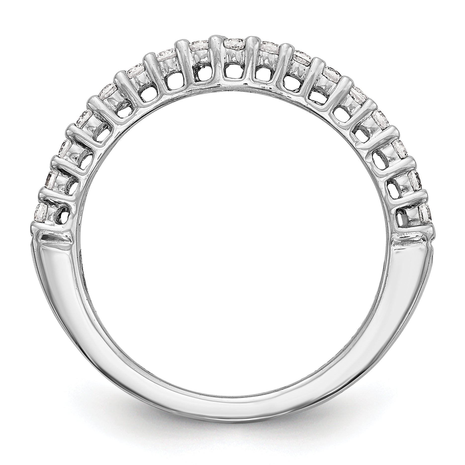14K Weißgold Diamant-Trauring